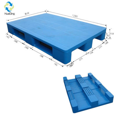 Antislip HUADING Three Skids EU HDPE 1200*800mm Plastic Pallet in Requested Color