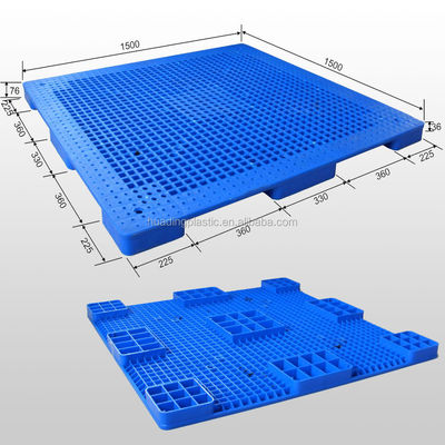 HUADING Direct Plastic 1500*1500mm HDPE EU 9 Runner Injection Pallets for 4000kg Loading