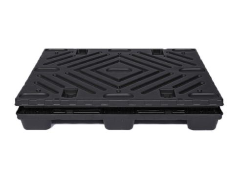 Recyclable Collapsible Corrugated Plastic Box with Pallet and Lid Safety Belt Lock