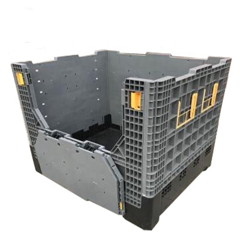 1210H1000A Plastic Folding Pallet Box with 1Ton-4Ton/layer Capacity and Foldable Design