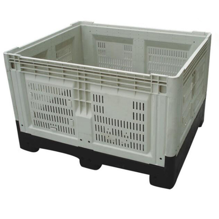 Generally Gray Heavy Duty Collapsible Plastic Pallet Box Bin Container with Stamping